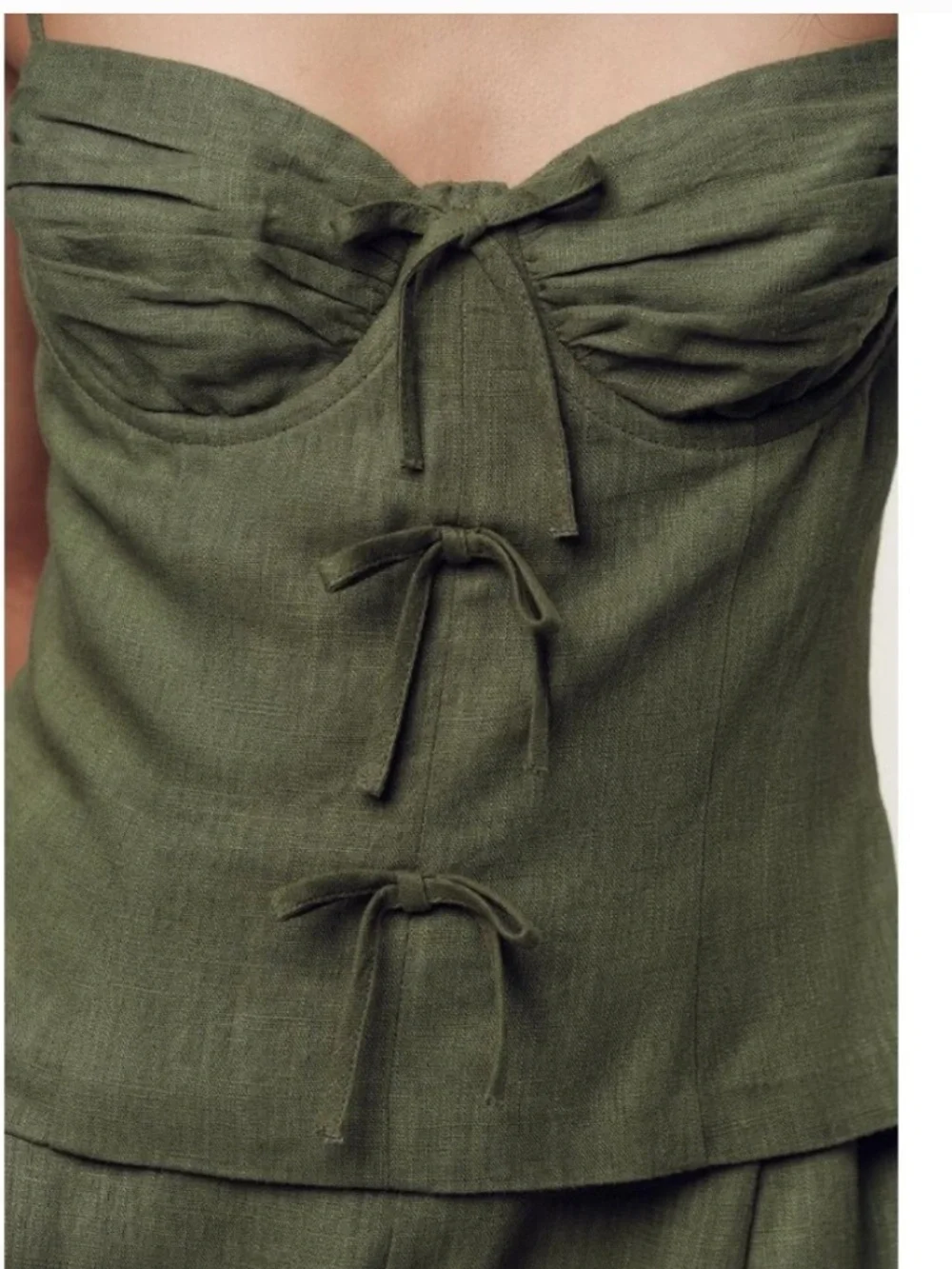 Zara NWT linen blend jumpsuit green 8447/734 - Picture 4 of 8